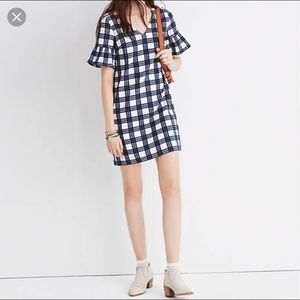 Bell-Sleeve Dress in Leighton Plaid